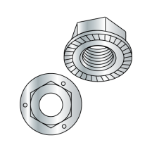 1/2-13 Grade 5 - Hex Serrated Flange Lock Nuts - Zinc Plated
