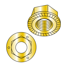 1/2-13 Grade 5 - Hex Serrated Flange Lock Nuts - Zinc Yellow