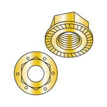 3/8-16 Grade 8 - Hex Flange Nuts - Zinc Yellow Plating