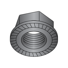 1/2-13 Serrated Flange - Hex Lock Nuts - Case Harened - Black Oxide
