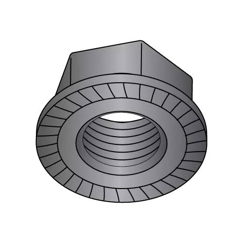 Serrated Hex Flange - Lock Nut - Black Zinc