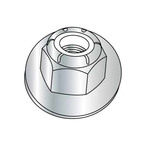  Flange Stop Nut - Nylon Insert - Zinc Plated Steel 
