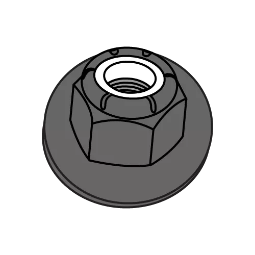Nylon Insert - Flange Stop Lock Nut - Steel - Black Oxide