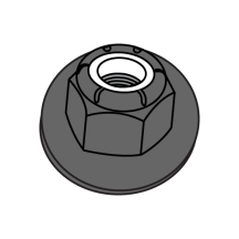 1/4-20 Nylon Insert - Flange Stop Lock Nut - Steel - Black Oxide
