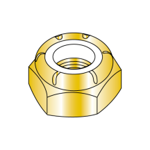 3/8-24 NTE Nylon Insert Stop Nuts - Thin - Fine Thread - Zinc Yellow