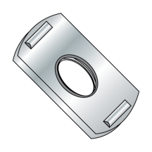 Tab Weld Nuts - Ribbed Projection - Center Hole - Plain Finish