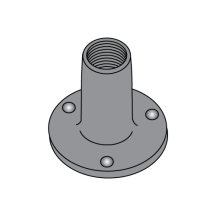 8-32X1/4 Weld Nuts - Round Base - 0.718" Base - Plain Finish