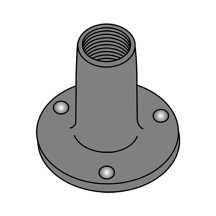 10-32X9/32 Weld Nuts - Round Base - 0.750" Base - Plain Finish