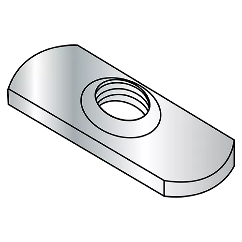 THIN Tab Weld Nuts - No Projections - Center Hole - Plain
