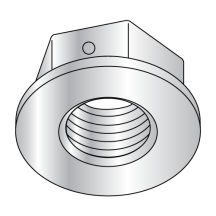 1/4-20 Non Serrated Center Lock Nut - Grade F - Steel - Zinc Plated