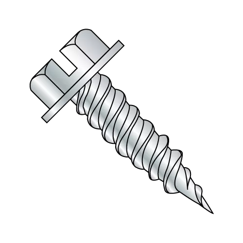 Slotted - Hex Washer - Self Piercing Screws - Zinc