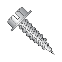 8-15X3/4 Slotted - Indented Hex Washer - Self Piercing Screws - 18-8 Stainless