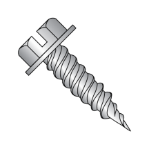 Slotted - Indented Hex Washer - Self Piercing Screws - 18-8 Stainless