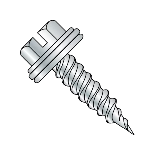 Slotted Hex Washer - Self Piercing Screws w/ Bonded New-EPDM Washer