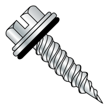 Slotted - Hex Washer - Self Piercing Screws w/ Bonded Neo-EPDM Washer