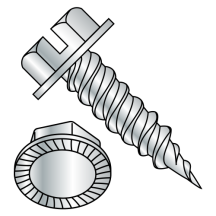 8-15X3/4 Slotted - Hex Washer - Serrated - Self Piercing Screws - Zinc