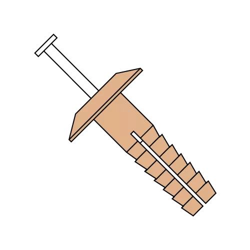 Plastic Drive Rivets w/Plastic Pin - Beige Nylon