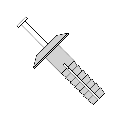 Plastic Drive Rivets w/Plastic Pin - Gray Nylon