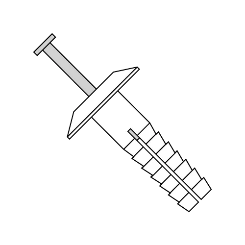 Drive Pin Rivets - Truss Head - White Nylon Plastic w/Steel Pin 