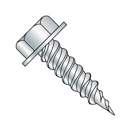 Unslotted - Hex Washer - Self Piercing Screws - Zinc