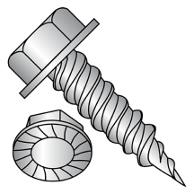 Unslotted - Hex Washer - Serrated - 5/16 Across Flats - Self Piercing Screws - 1,000 Hour Salt Spray