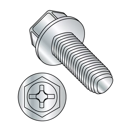 Hex Washer - Phillips - Alternatives to Taptite® Thread Rolling Screws* - Zinc