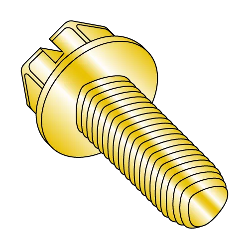 Hex Washer - Slotted - Alternatives to Taptite® Thread Rolling Screws* - RoHS - Zinc - Yellow - Wax