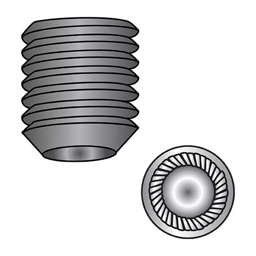 Socket Set Screws - Knurl Cup Point - Metric