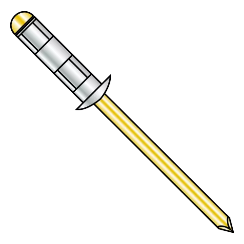 Multi-Grip Rivets - Dome Head - Steel Body-Yellow Steel Mandrel
