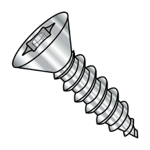 10-12X1 1/4 Flat - Six-Lobe Pin-In - Type A - Self Tapping Screws - 18-8 Stainless