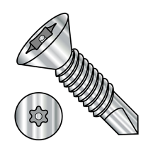 10-16X1 Flat - 6 Lobe Pin In - Self Drilling Screws - 18-8 Stainless