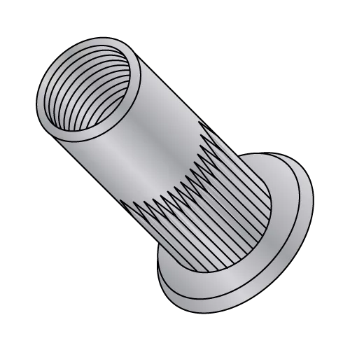 Flat Head Ribbed Rivet Nuts Blind Threaded Inserts