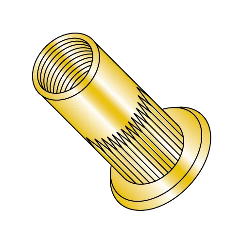Blind Threaded Inserts - Flat Head Ribbed - Zinc Yellow (Inches)