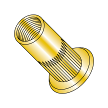 6-32-.130 Blind Threaded Inserts - Flat Head Ribbed - Zinc Yellow (Inches)