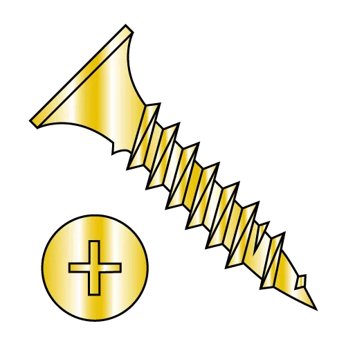 Bugle - Phillips - Drywall Screws - Fine Thread - Sharp Point - Zinc Yellow