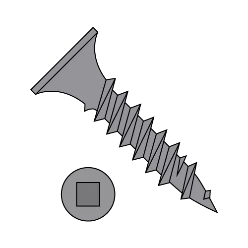 Bugle - Square Drive - Drywall Screws - Black Phosphate - Fine Thread