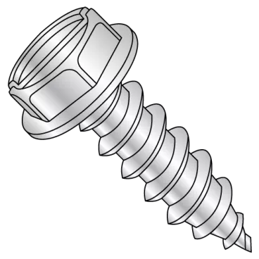 1/4X1 1/4  Slot Indented Hex Washer 7/16 A/F Self Tap Screw Type AB F/T Zinc Bake