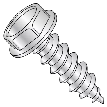 1/4-14X1 1/2  Unslotted Ind Hex Washer 7/16 A/F Self Tap Screw Type A B Full Thread ZincBake
