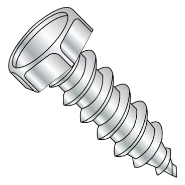 14X1 1/2AF7/16  Unslot Indent7/16 A/F Hex Head Self Tap Screw Type A Full Thread Zinc & Bake