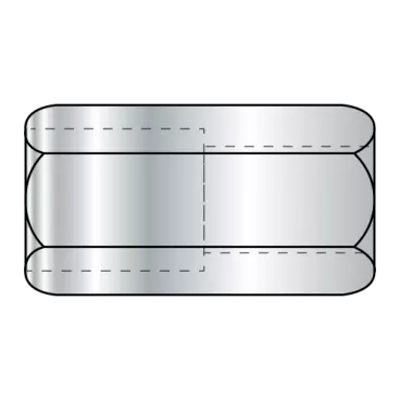 3/8-16X1  Reduced Hex Rod Coupling Nut, 1/4-20, 1/2 Across Flats Zinc