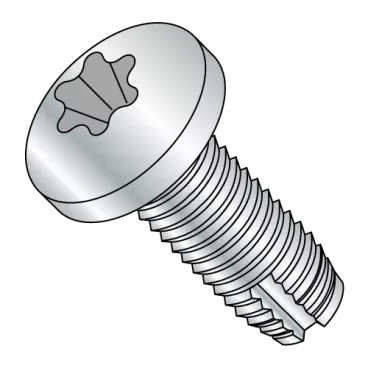 5/16-18X1  Six Lobe Pan Thread Cutting Screw Type 1 Fully Threaded Zinc And Bake