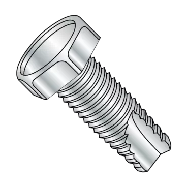 10-24X1  Unslotted Indented Hex Head Thread Cutting Screw Type 23 Full Thread Zinc & Bake