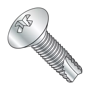 10-24X1  Phillips Oval Thread Cutting Screw Type 23 Fully Threaded Zinc And Bake