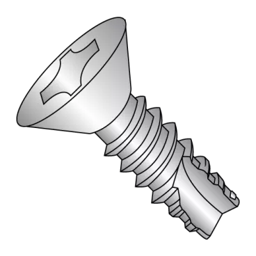 4-24X1/2  Phillips Flat Thread Cutting Screw Type 25 Fully Threaded 18-8 Stainless Steel