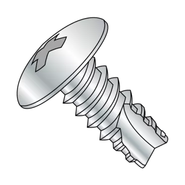8-18X3/8  Phillips Truss Thread Cutting Screw Type 25 Fully Threaded Zinc and Bake