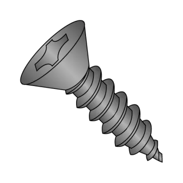 10-16X1  Phillips Flat Self Tapping Screw Type A B Fully Threaded Black Zinc And Bake