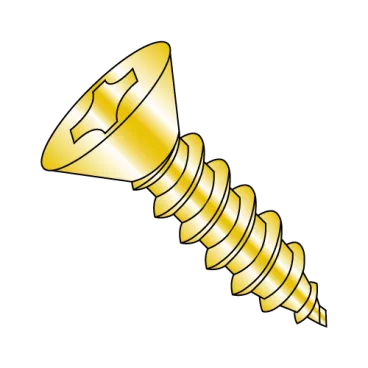 10-16X1  Phillips Flat Self Tapping Screw Type AB Fully Threaded Zinc Yellow And Bake