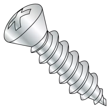 10-16X1  Phillips Oval Number 8 Head Self Tapping Screw Type AB Full Thread Zinc and Bake