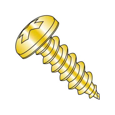 6-20X5/16  Phillips Pan Self Tapping Screw Type A B Fully Threaded Zinc Yellow and Bake
