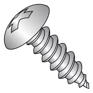 8-18X1/2  Phillips Full Contour Truss Self Tap Screw Type A B Full Thd 410 Stainless Steel